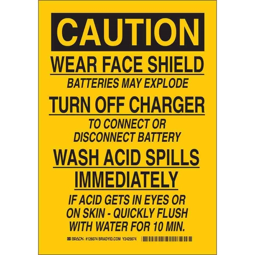 Order 126075 by Brady Shield Batteries May Explode... Sign US Mega Store