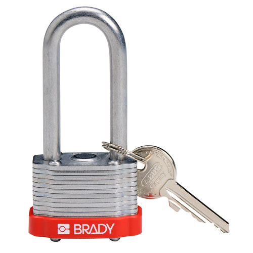Order 143144 by Brady Red Steel Key Retaining Steel Padlock with 2