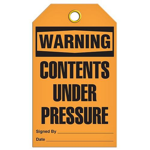 Order TG4024RP by GHS Safety Tag "Warning Contents Under Pressure