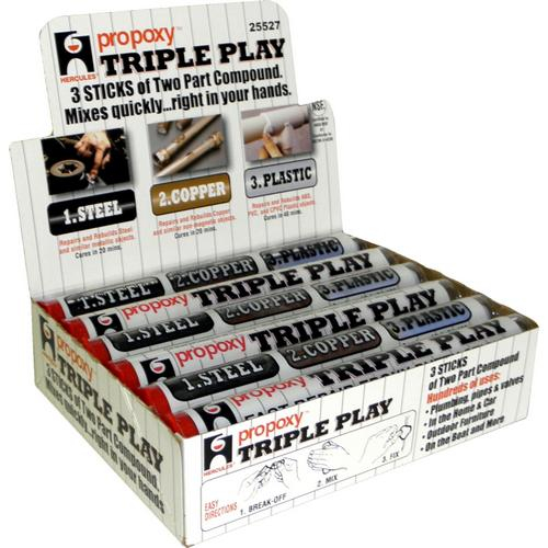 Order 25527 by Hercules ProPoxy 4oz. Triple Play Putty, Display Pack