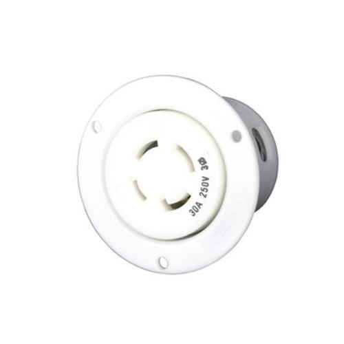 Order 3015FO by Marinco Standard NEMA Flanged Outlet, 30A 250V 3P4W